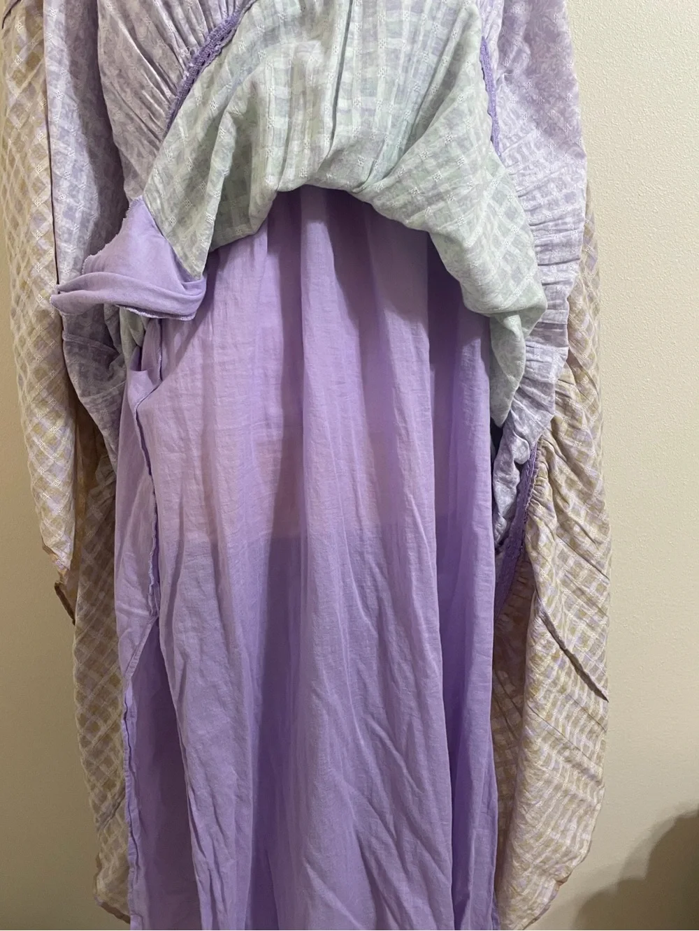 ANTHRO X Roller Rabbit Purple Green Ismay Dakota Tiered Boho Maxi Dress Medium - Picture 9 of 16